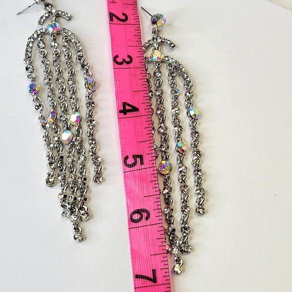 Chandelier Crystal Earrings Aurora Borealis Crystal Earrings Bridal Earrings - Picture 7 of 7